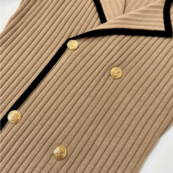 THE VERONA KNIT DRESS WITH CONTRAST -Size M- Mocha NWOT - Picture 5 of 9